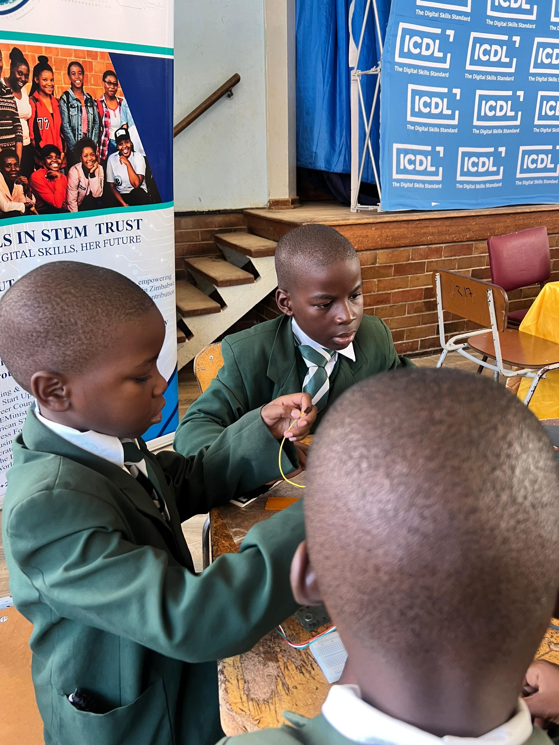 Teacher with students